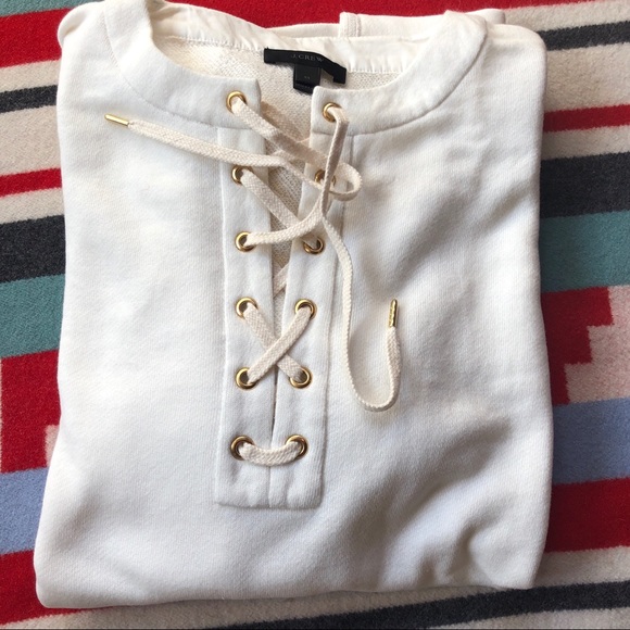 Jcrew lace up tunic sweatshirt, m, nwot - Picture 2 of 4